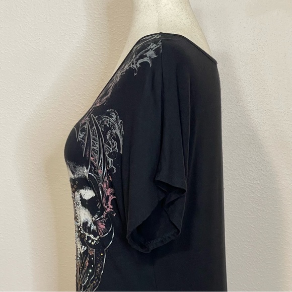 Harley Davidson T-Shirt Fringed Bedazzled Soft Short Sleeve Size XL - Picture 6 of 13